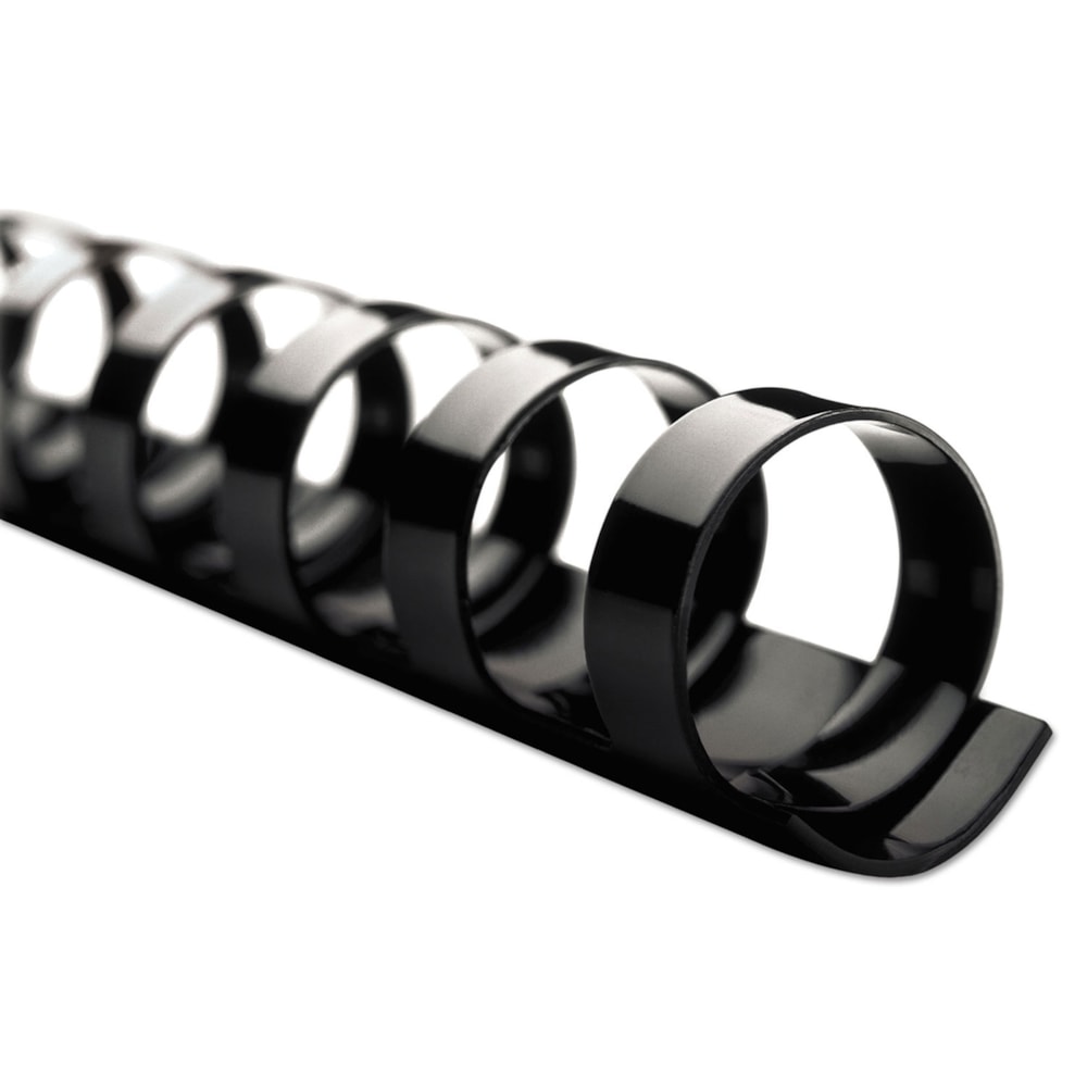 3/8" CombBind 60 Sheet Standard Spines, Black, 100/Box