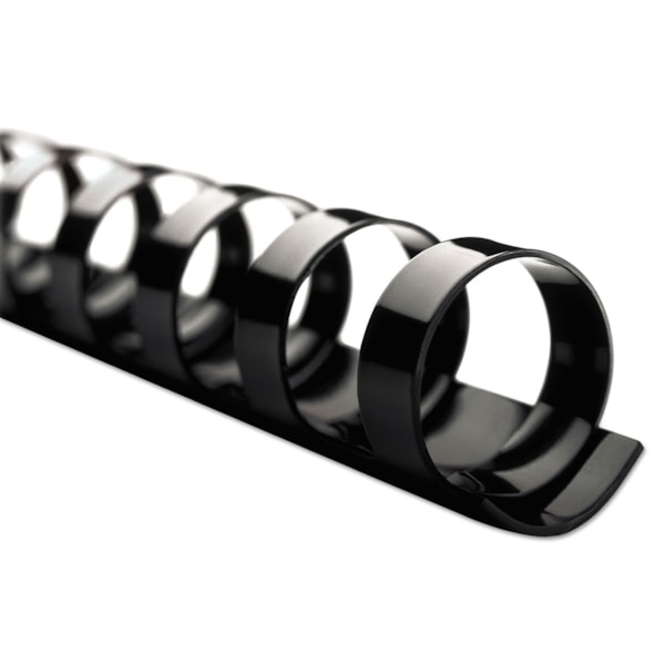3/8" CombBind 60 Sheet Standard Spines, Black, 100/Box