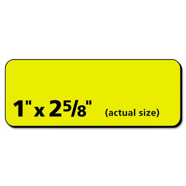 1" x 2-5/8" High-Visibility Neon Yellow Permanent Laser ID Labels 750/Pack