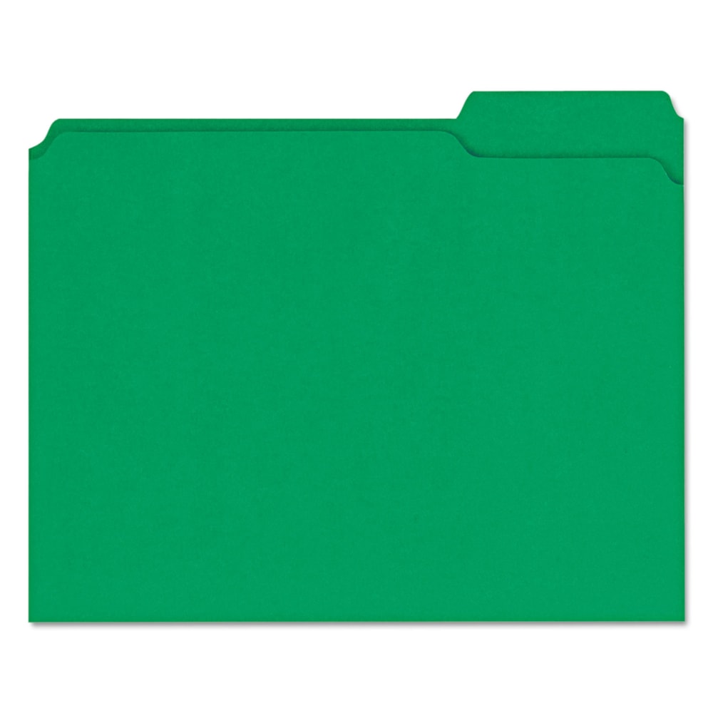 Reinforced Top-Tab Letter Size Green File Folders 100/Box