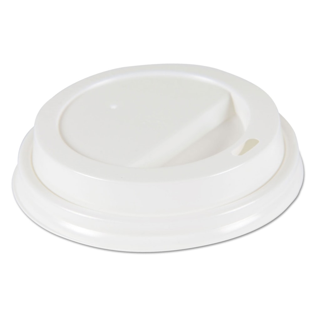Deerfield White Plastic Hot Cup Lids for 10oz - 20oz Cups 50/Pack