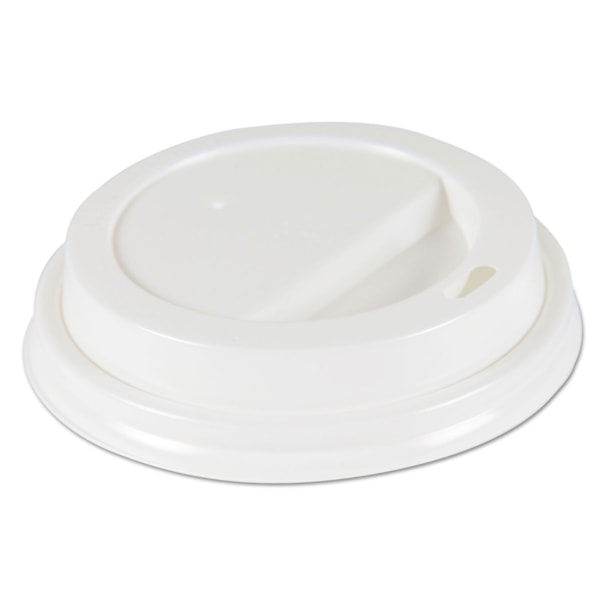 Deerfield White Plastic Hot Cup Lids for 10oz - 20oz Cups 50/Pack