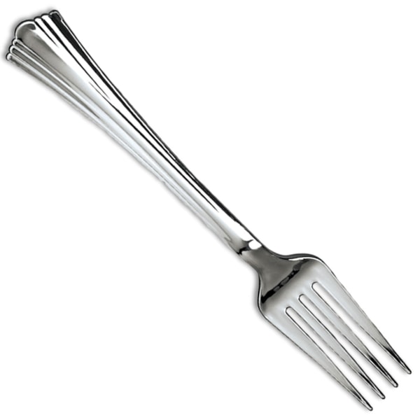 Reflections® Silver Heavyweight Plastic Forks 600/Case