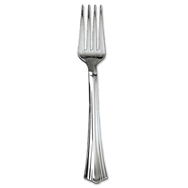 Reflections® Silver Heavyweight Plastic Forks 600/Case
