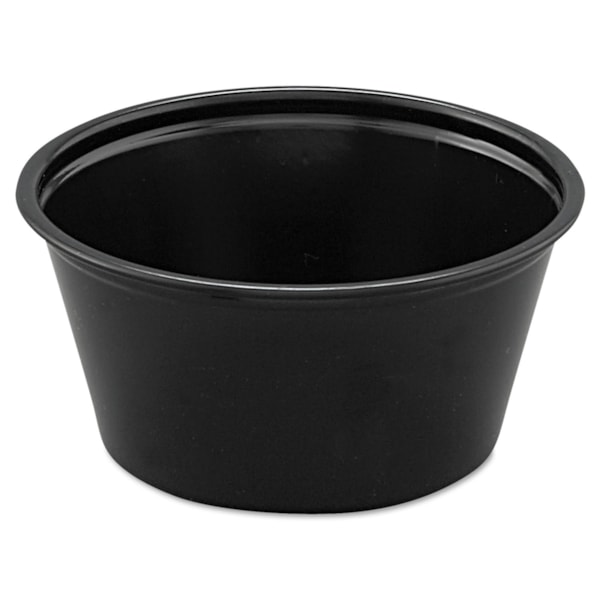 2 oz. Black Polystyrene Portion Cups 250/Bag