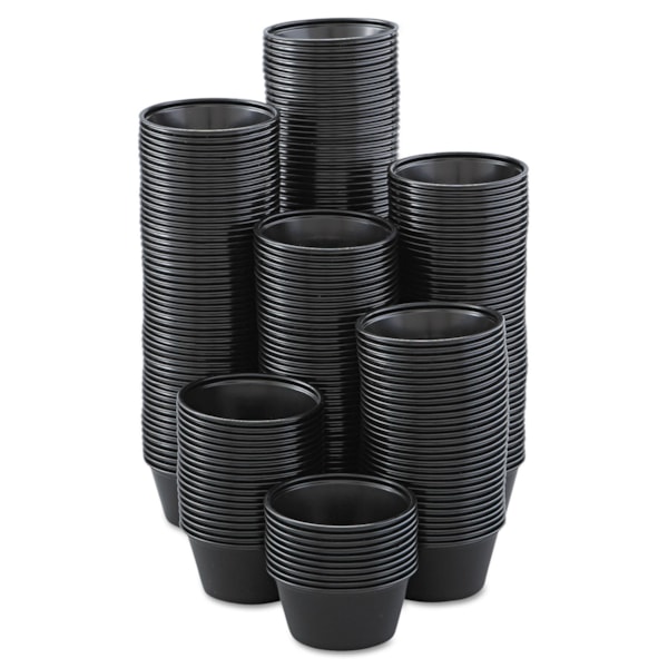 2 oz. Black Polystyrene Portion Cups 250/Bag