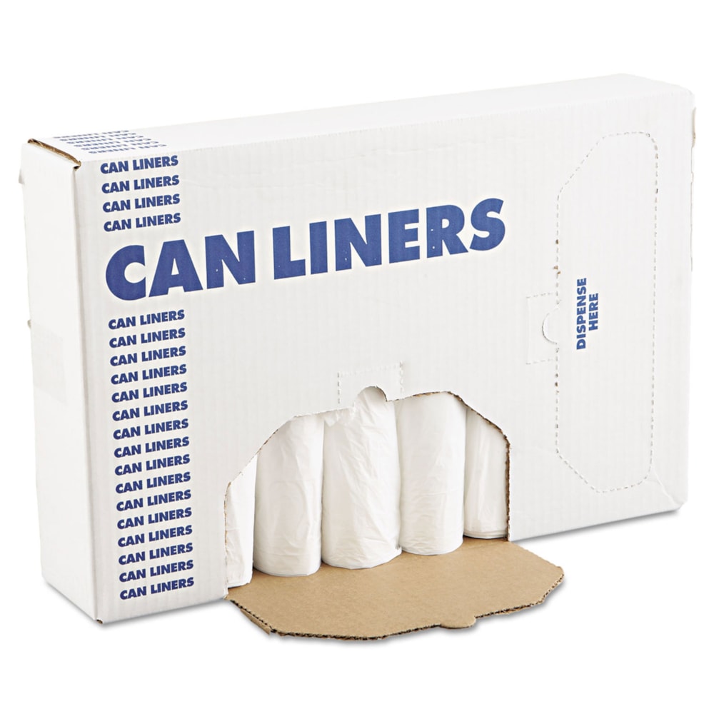 16-Gallon White Low-Density Waste Can Liners 500/Carton