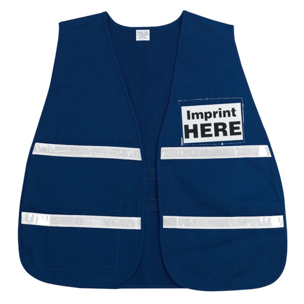 Incident Command Vest, Polyester/Cotton, Blue with White Stripes