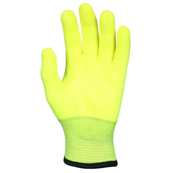 Ninja® Ice Hi-Vis 15 Gauge Lime Nylon Acrylic Gloves w/Terry Interior Over the Knuckle HPT Coating
