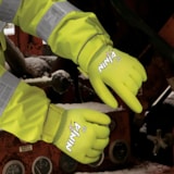 Ninja® Ice Hi-Vis 15 Gauge Lime Nylon Acrylic Gloves w/Terry Interior Over the Knuckle HPT Coating thumbnail 4
