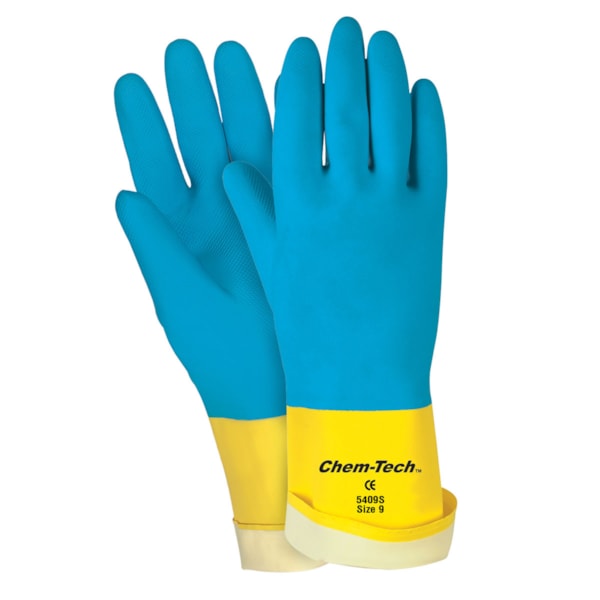 Chem-Tech 28 mil Over Latex Gloves w/Flock Lining and Straight Cuff