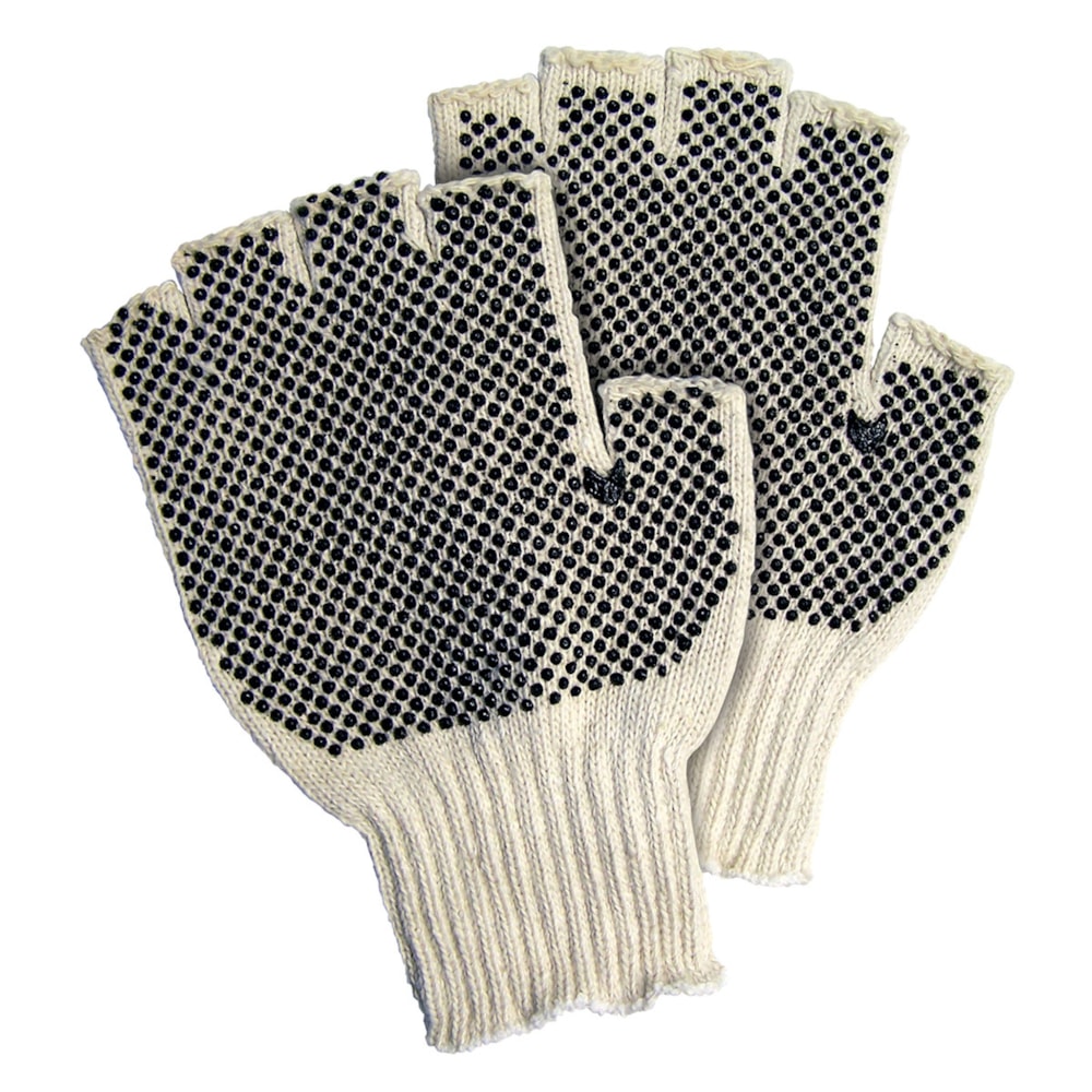Regular Weight Cotton/Polyester Fingerless Gloves PVC Dots on 2 Sides