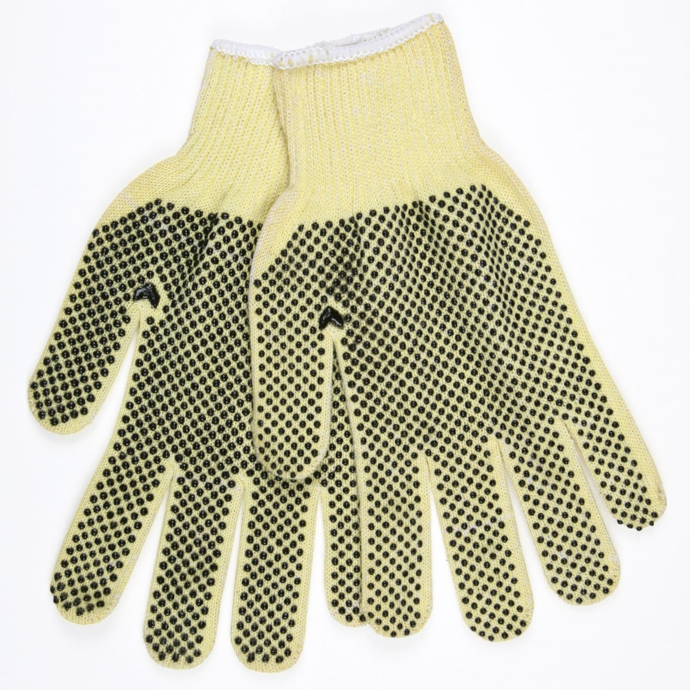 Cut Pro® 10-Gauge Kevlar® Gloves w/Cotton Interior PVC Dots on Both Sides Regular Weight String Knit