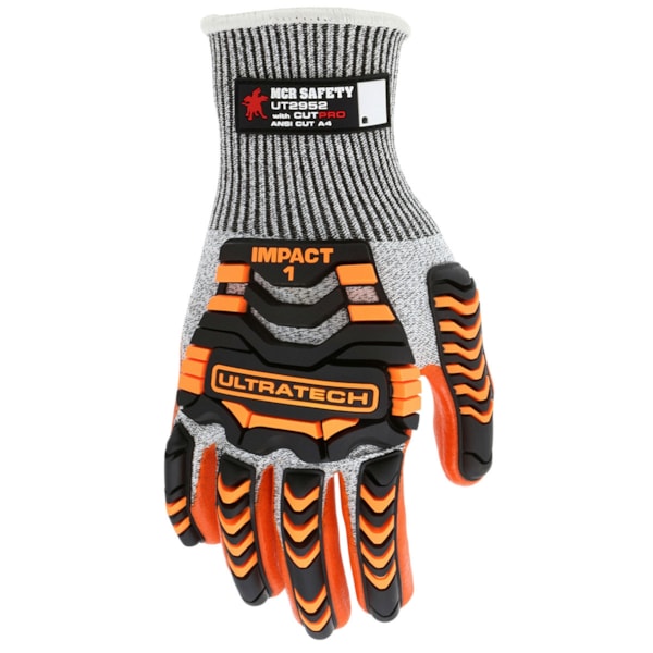 UltraTech® 13-Gauge Cut-Resistant Hi-Vis Mechanics Gloves w/HPPE Nitrile Foam Palm and Fingers