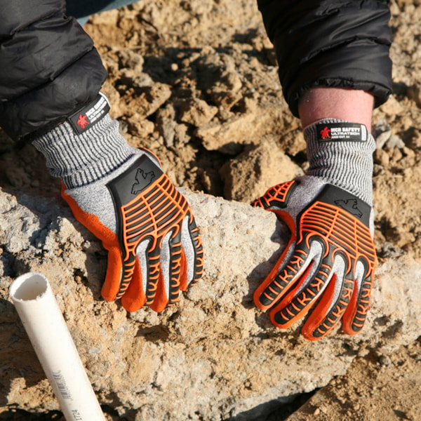 UltraTech® 13-Gauge Cut-Resistant Hi-Vis Mechanics Gloves w/HPPE Nitrile Foam Palm and Fingers