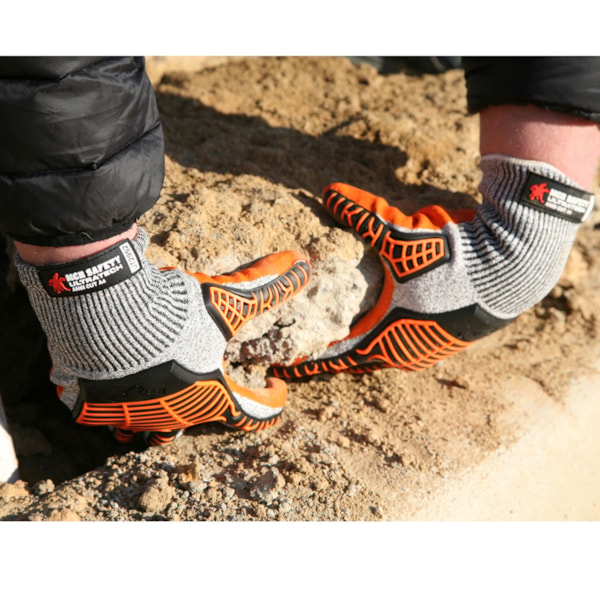 UltraTech® 13-Gauge Cut-Resistant Hi-Vis Mechanics Gloves w/HPPE Nitrile Foam Palm and Fingers