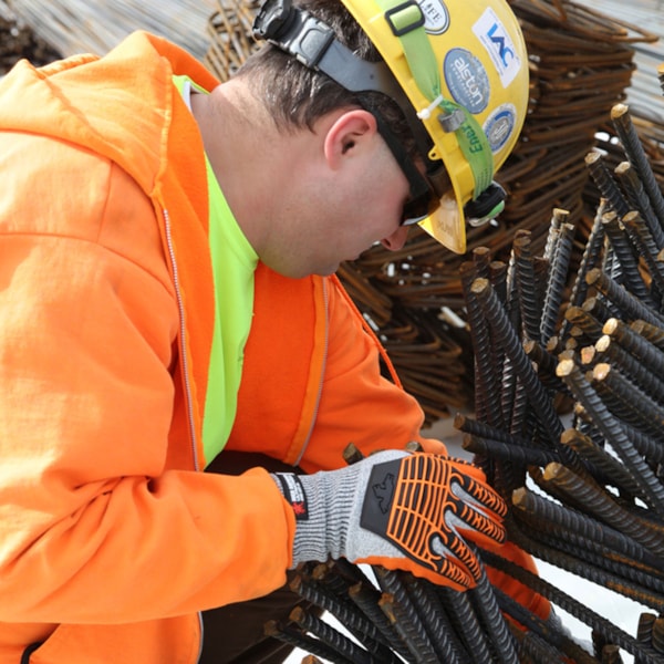 UltraTech® 13-Gauge Cut-Resistant Hi-Vis Mechanics Gloves w/HPPE Nitrile Foam Palm and Fingers