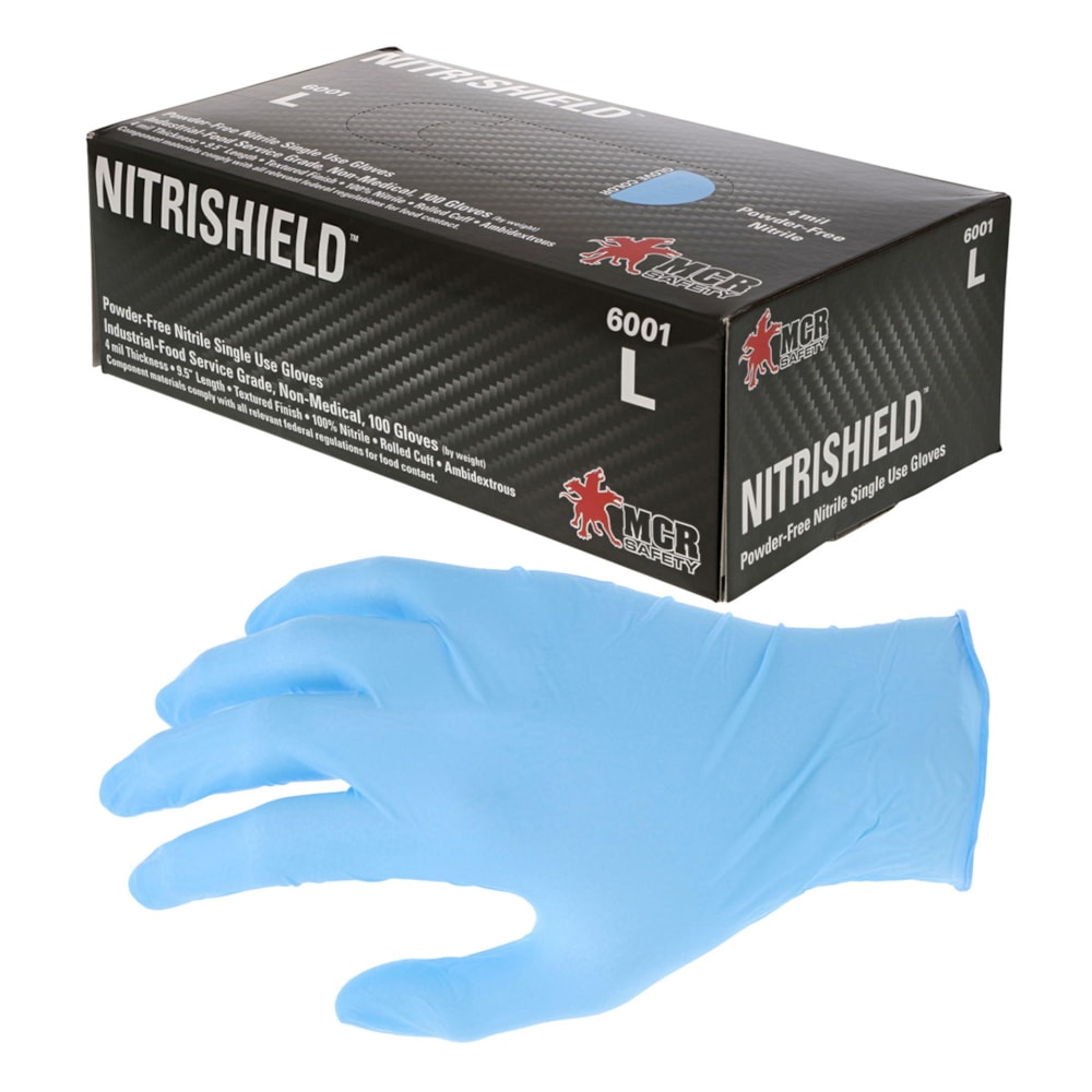 NitriShield™ 4 mil Powder-Free Nitrile Disposable Gloves