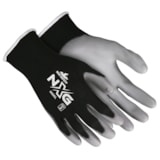 15-Gauge Black Latex-Free Nylon Shell Gray Polyurethane Palm and Fingers thumbnail 1