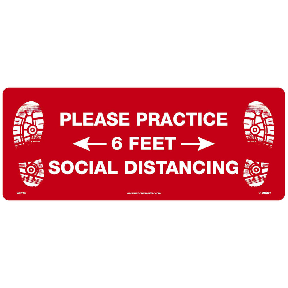 Walk-On™ 8" x 20" Please Practice Social Distancing Floor Sign