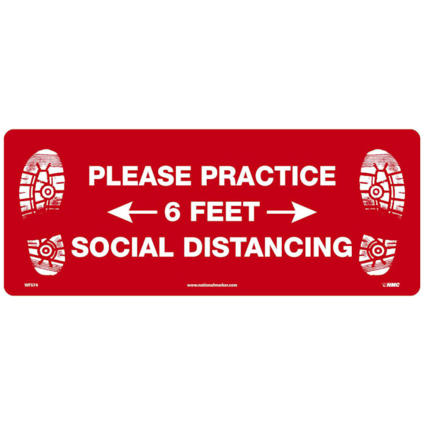 Walk-On™ 8" x 20" Please Practice Social Distancing Floor Sign