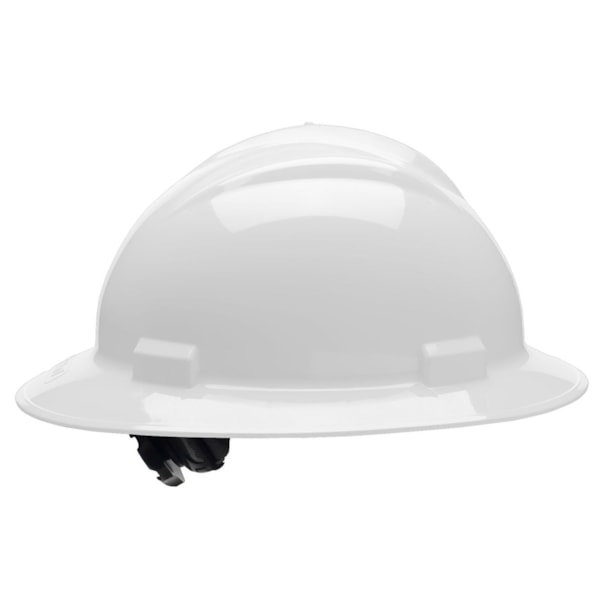 Standard White 4-Point Ratchet Suspension Full Brim Hard Hat