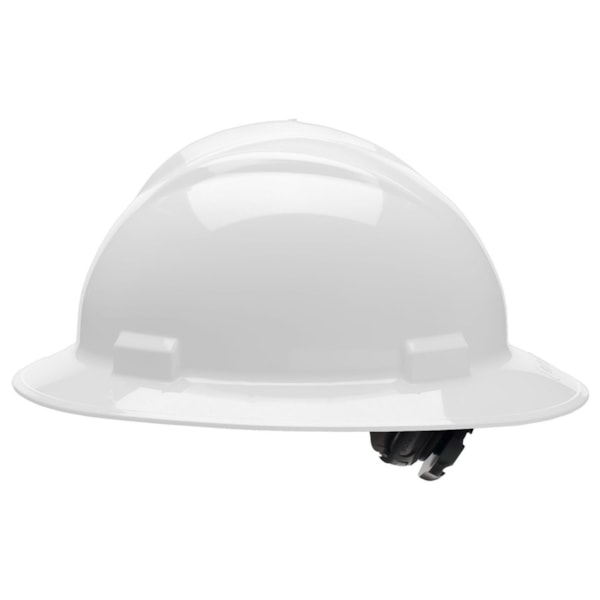 Standard White 4-Point Ratchet Suspension Full Brim Hard Hat