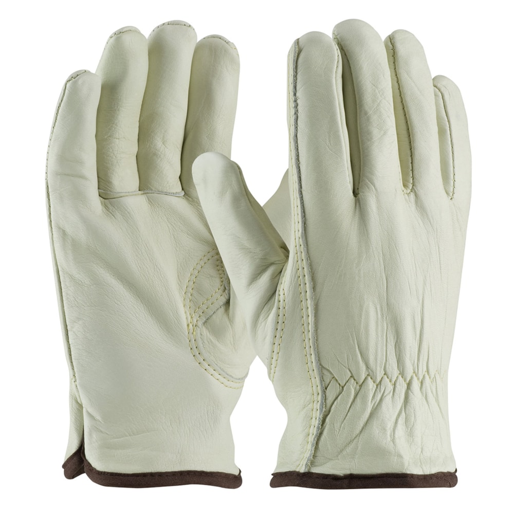 Regular Grade Top Grain White Thermal Lined Leather Driver's Gloves