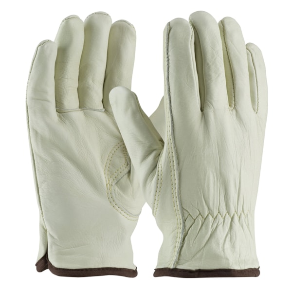 Regular Grade Top Grain White Thermal Lined Leather Driver's Gloves