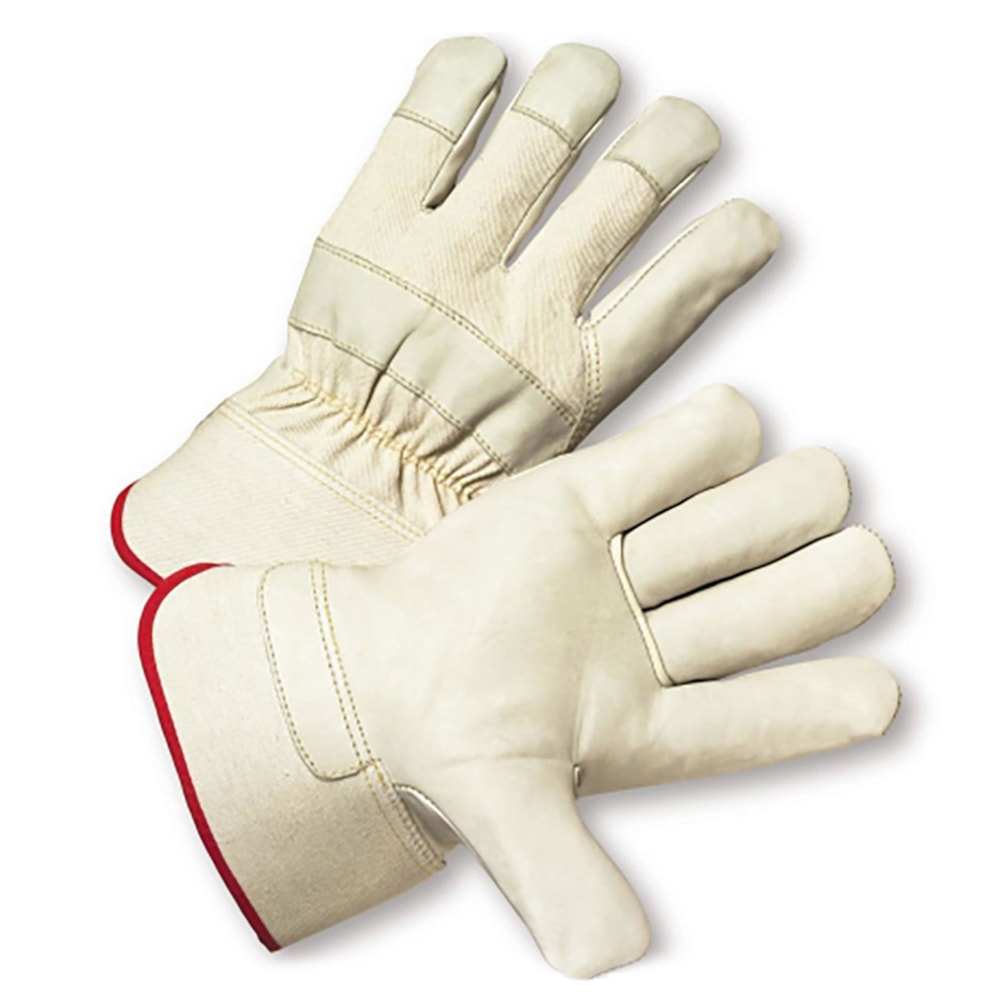 Reflective Grain Cowhide Leather Palm Work Gloves
