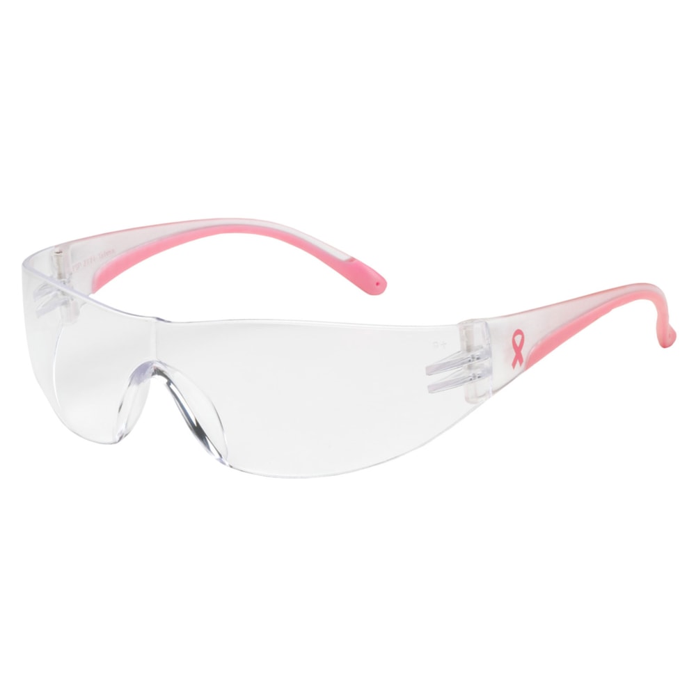 Eva® Rimless Clear Lens Anti-Scratch Coating Clear/Pink Temple Safety Glasses