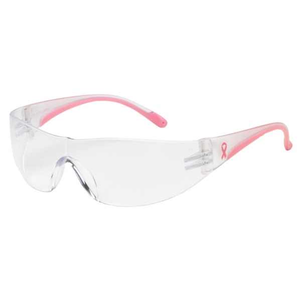 Eva® Rimless Clear Lens Anti-Scratch Coating Clear/Pink Temple Safety Glasses