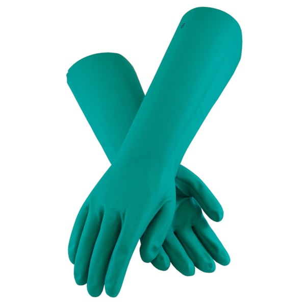 Assurance® 22 Mil 18" Long Unlined Unsupported Sandpatch Grip Nitrile Gloves