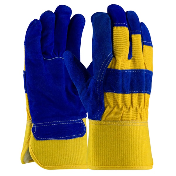 Fleece Lined Split Cowhide Leather Palm Glove with Rubberized Safety Cuff