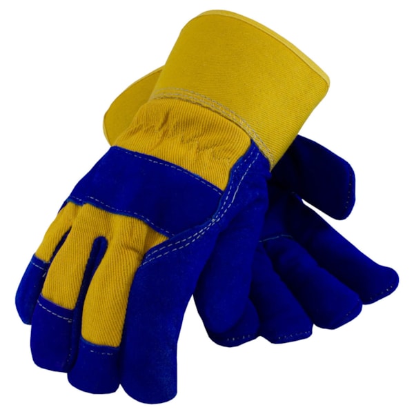 Fleece Lined Split Cowhide Leather Palm Glove with Rubberized Safety Cuff