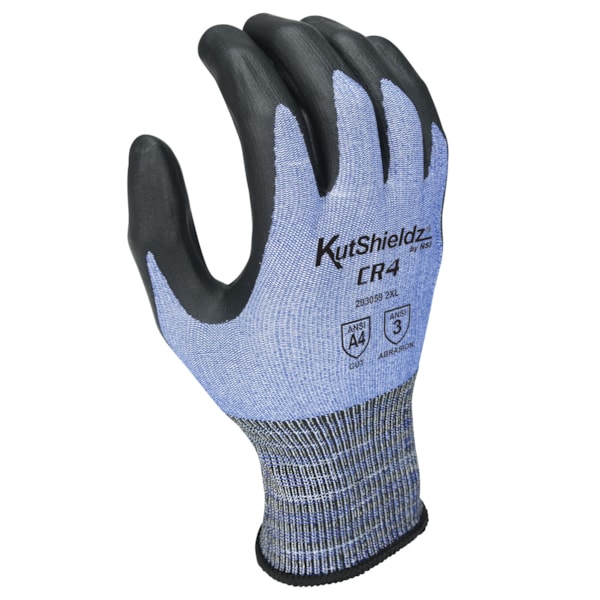 Touchscreen PPU Palm Coated HPPE/Metal Blend Level A4 Cut Resistant Gloves