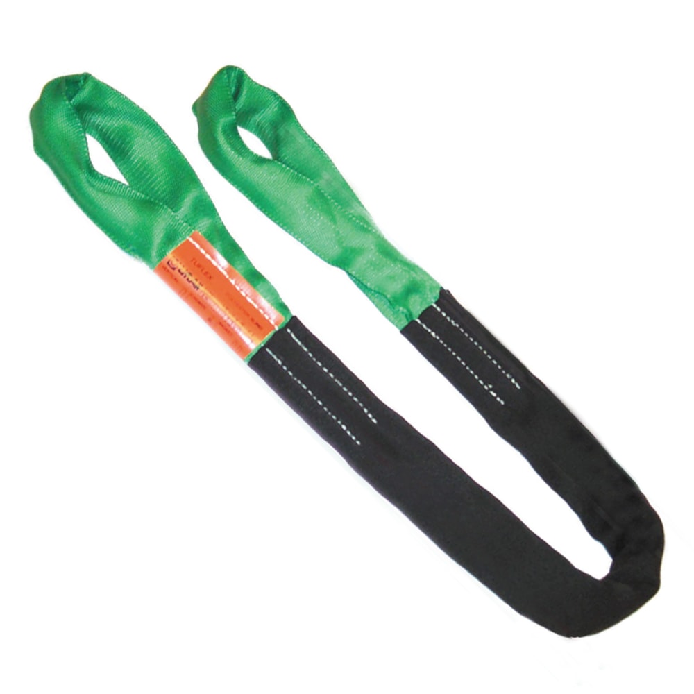 Tuflex Polyester Eye-to-Eye Roundsling, Green, 6'L Length