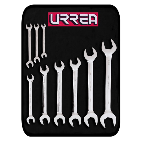 Full Polished Open-End 9-Piece Metric Wrench Set