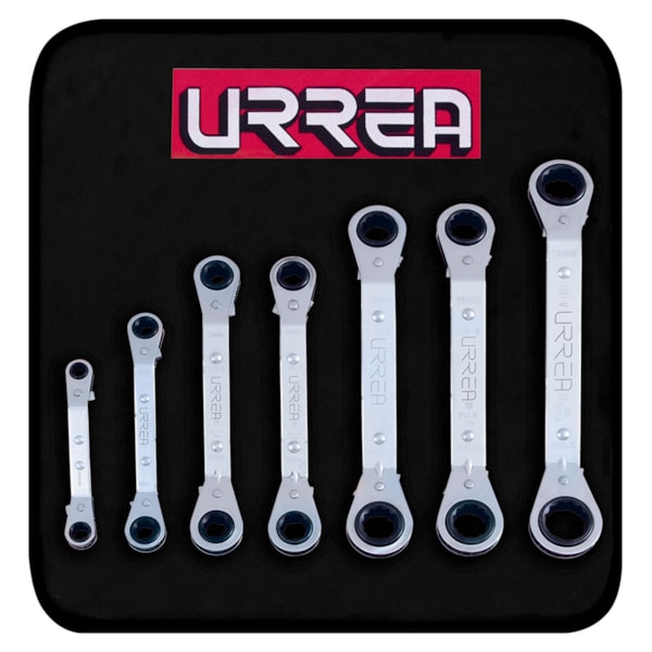 12-Point & 6-Point Offset Ratcheting Box-End 7-Piece Metric Wrench Set
