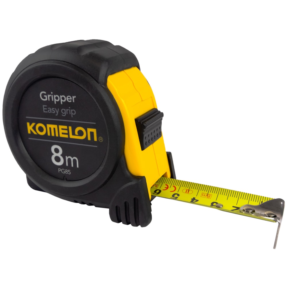 8m x 25mm Gripper™ Yellow Case & Black Jacket Metric Tape Measure