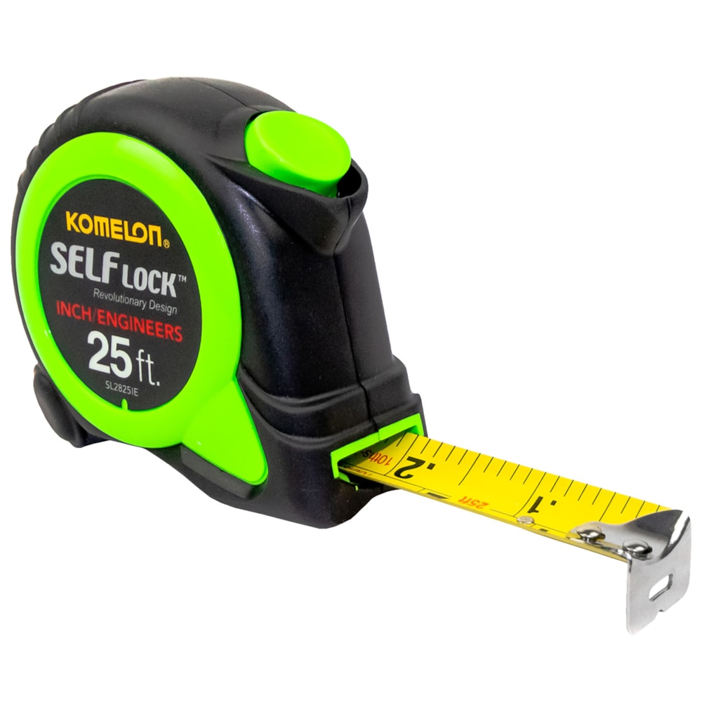 25' x 1" Green Self Lock™ Inch & Engineer Tape Measure