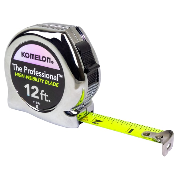 12' x 5/8" The Professional™ Chrome Case & Hi-Vis Blade Tape Measure
