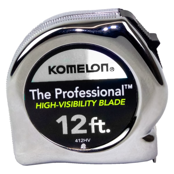 12' x 5/8" The Professional™ Chrome Case & Hi-Vis Blade Tape Measure