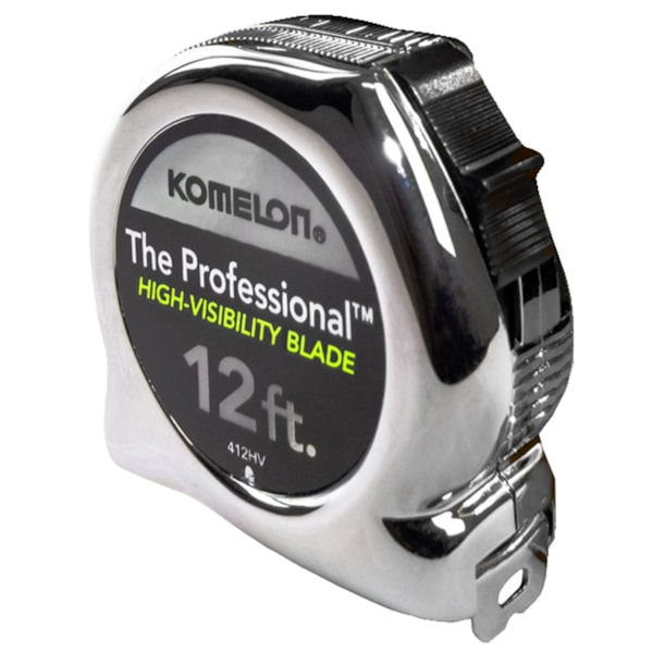 12' x 5/8" The Professional™ Chrome Case & Hi-Vis Blade Tape Measure