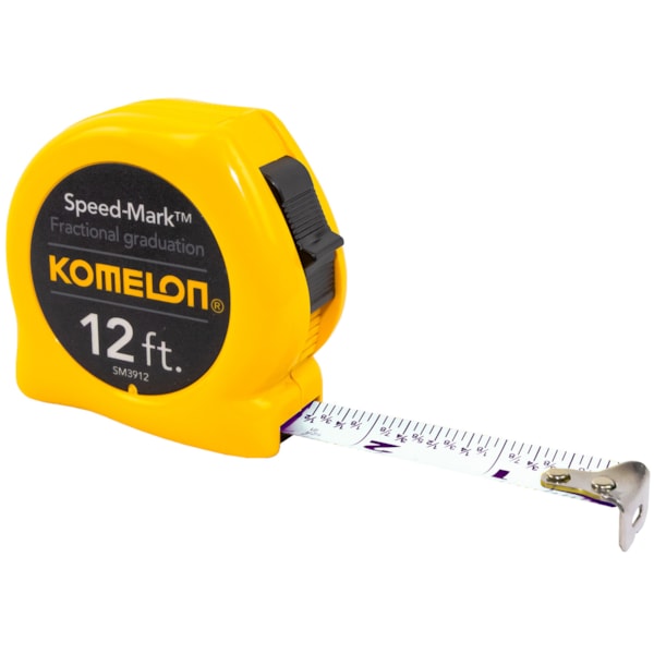 12' x 5/8" Speed-Mark™ Yellow Case & Fractional Steel Tape Measure