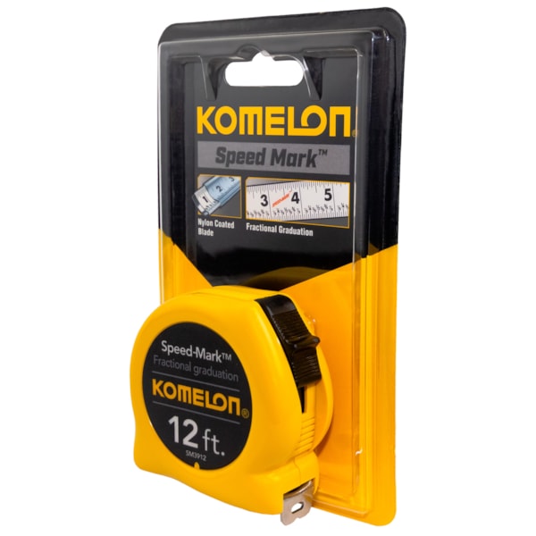 12' x 5/8" Speed-Mark™ Yellow Case & Fractional Steel Tape Measure