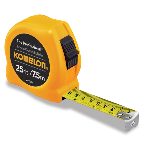 25' & 7.5m x 1" The Professional™ Yellow Case & Inch Metric Steel Blade Tape Measure