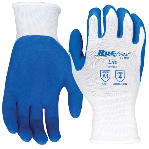 Blue Latex Palm Coated Nylon String Knit Gloves
