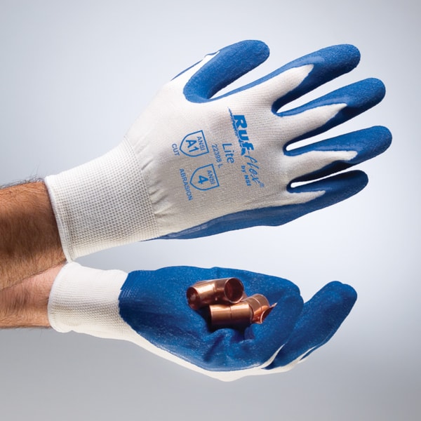 Blue Latex Palm Coated Nylon String Knit Gloves