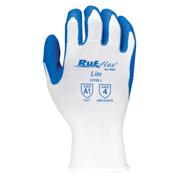 Blue Latex Palm Coated Nylon String Knit Gloves